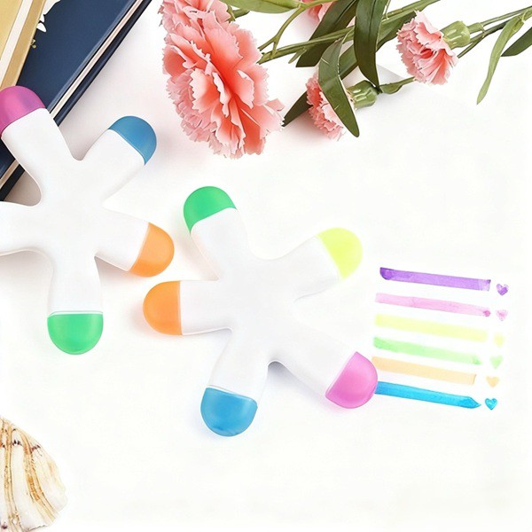 Five Color Starfish Shape Highlighter-4